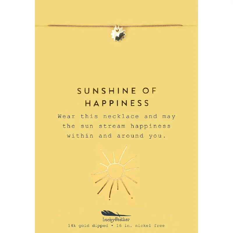 Ladies lightweight chain necklaces -Sunshine of Happiness - Gold Sun Necklace