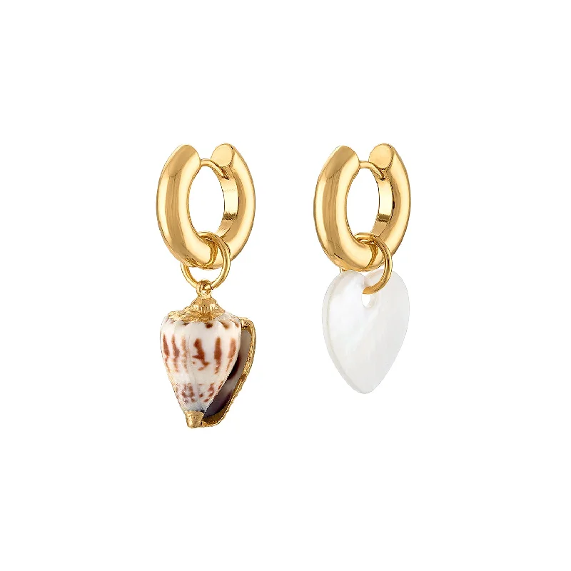 Classic gold vine stud earrings for ladies -PREORDER: Pearl Mismatched Earrings