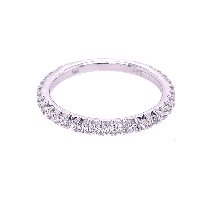 Trendy boho quartz engagement rings -.50 CTW Diamond Band in White Gold