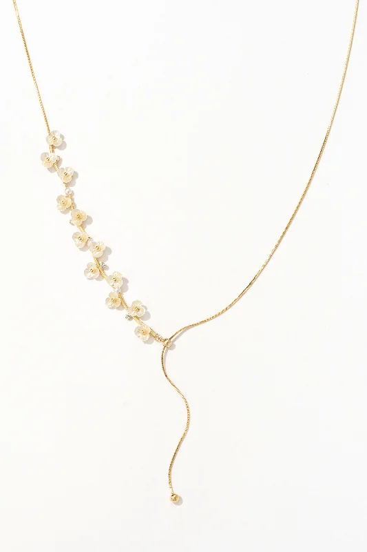 Bold statement gold necklaces for women -Odette Floral Necklace