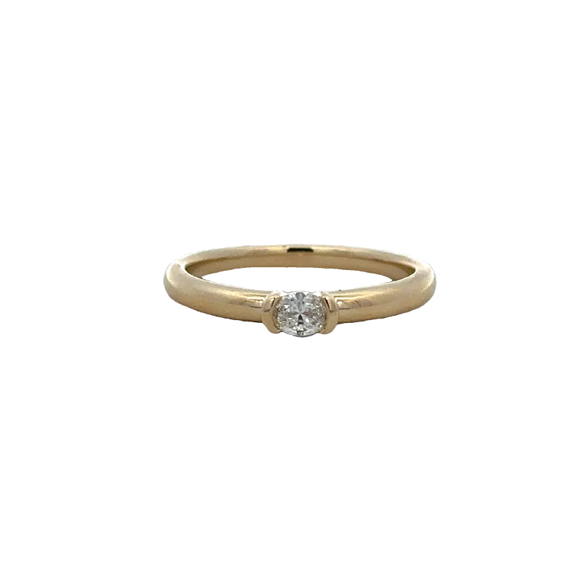 Engagement Rings（订婚戒指） - 100条长尾词Oval Diamond Band Ring in Yellow Gold