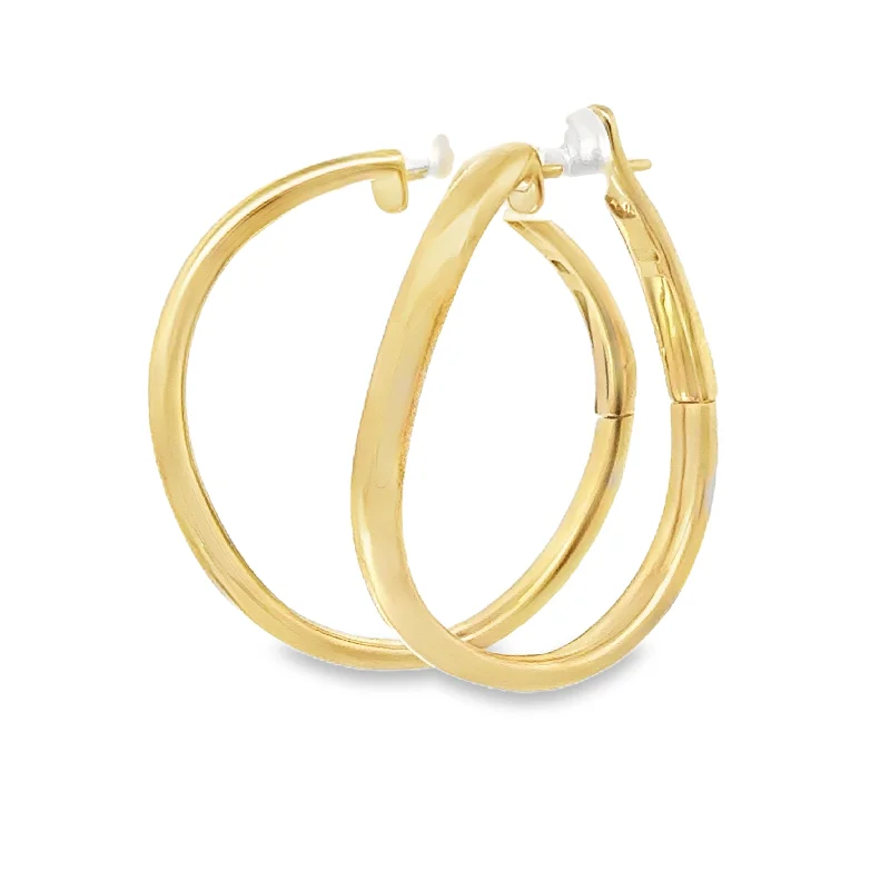 Classic gold spiral earrings for women -Walters Faith 'JULIAN' Curved Hoop Earrings