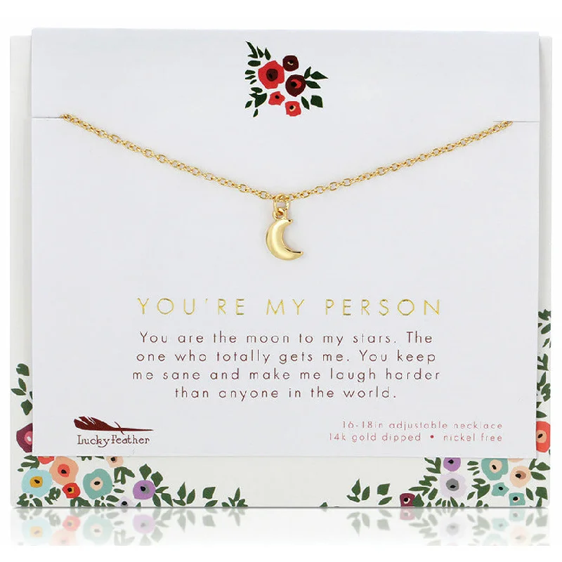 Ladies bold silver statement necklaces -You're My Person - Necklace & Card