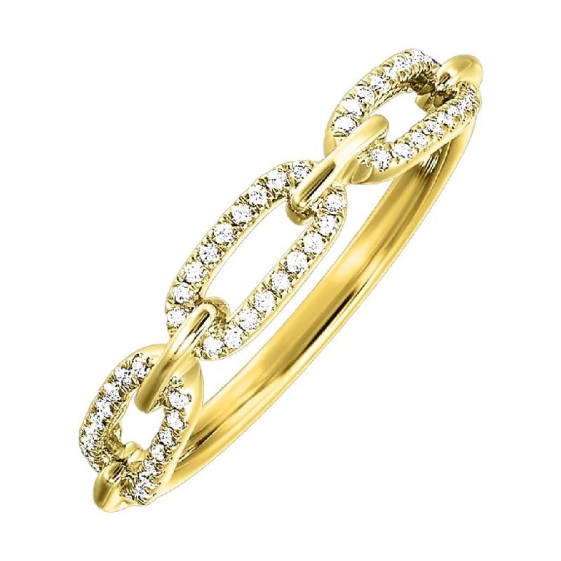 Modern silver vine engagement rings -14K Yellow Gold 0.16ctw Diamond Paperclip Ring