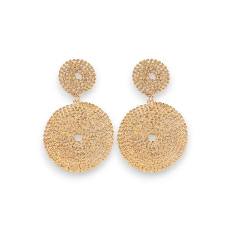 Vintage gold crescent drop earrings -GAS BIJOUX - ONDE LUCKY GOLD EARRINGS