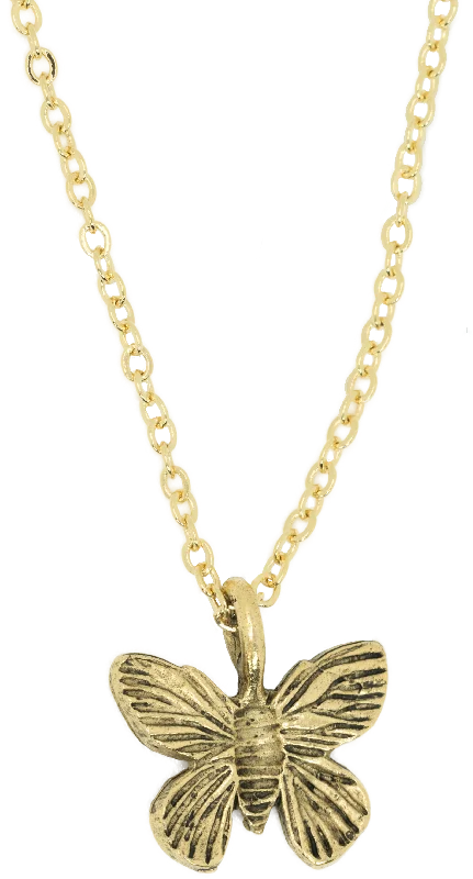 Elegant diamond tassel necklaces for ladies -Butterfly Gold Necklace