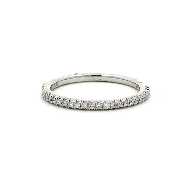 Ladies unique crescent engagement rings -.15 CTW Diamond Band in White Gold