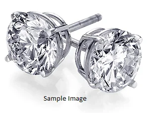 Classic silver swirl drop earrings -LAB GROWN ROUND DIAMONDS 1.46CTW STUDS