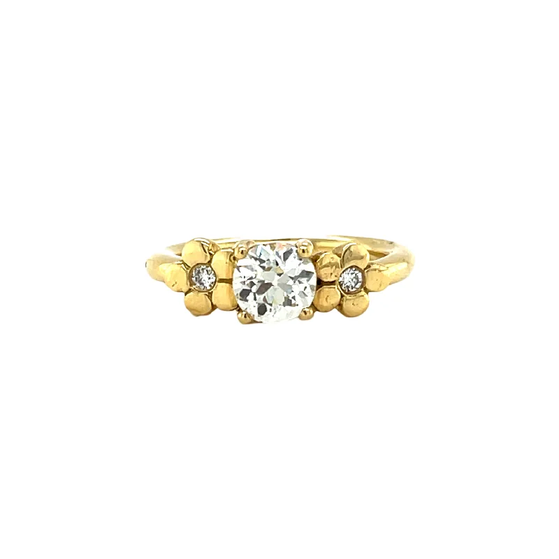 Elegant rose gold arch engagement rings -Cala Lily Ring in 18k Gold with Diamonds