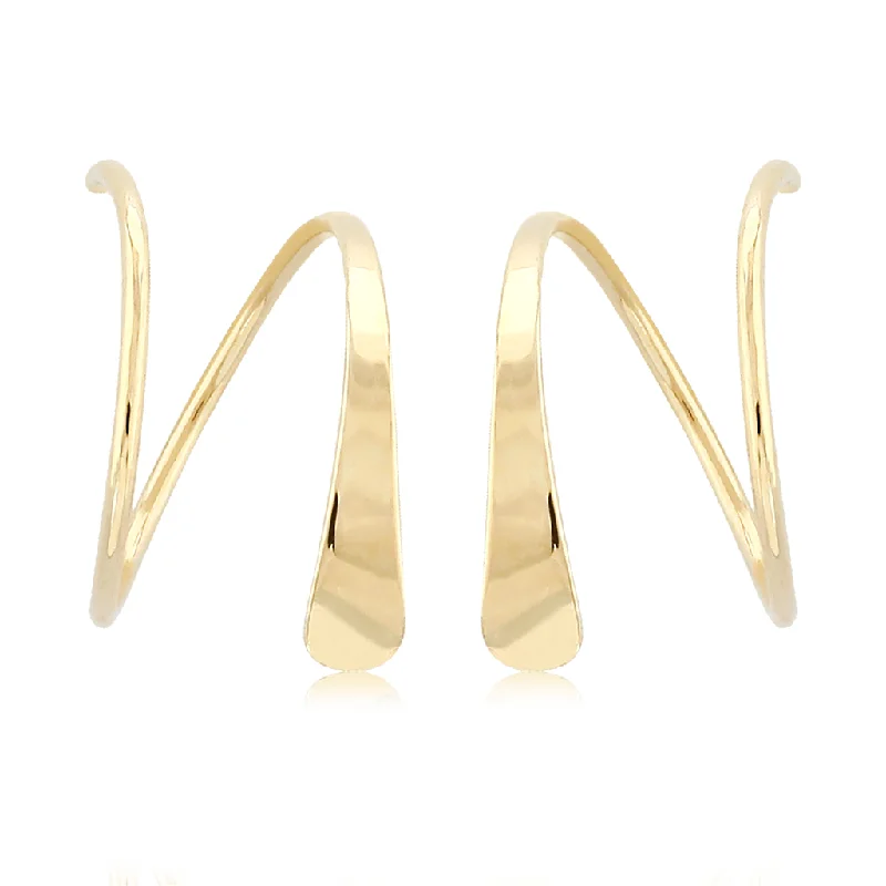 Ladies onyx teardrop earrings -14K Yellow Gold Tapered Wire Cuff Earrings