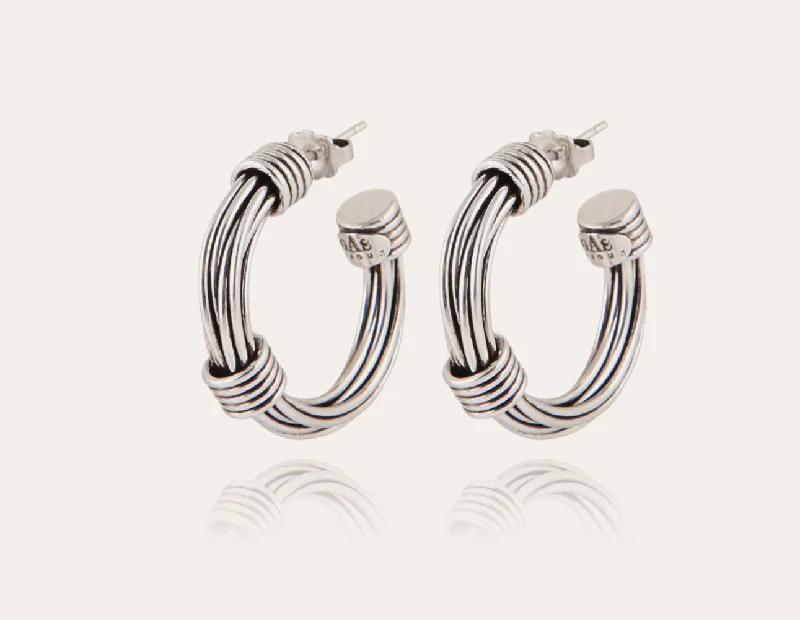 Trendy gold petal hoop earrings -GAS BIJOUX - ARIANE SILVER HOOP EARRINGS