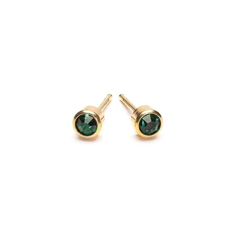 Classic gold arch earrings for women -May Birthstone 14k Gold Plated Earrings