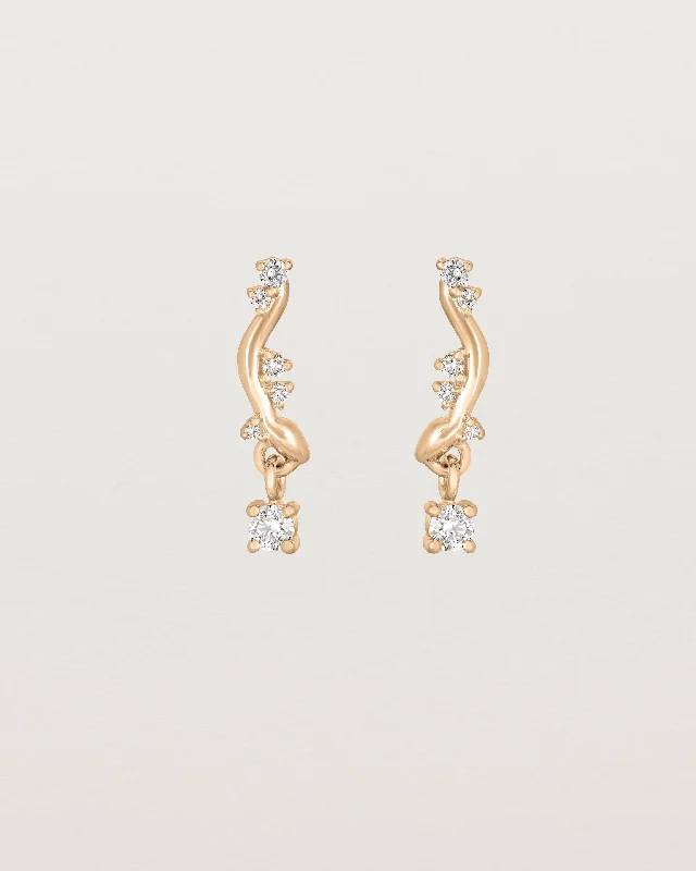 Simple diamond arch earrings for women -Ember Earrings | Diamonds