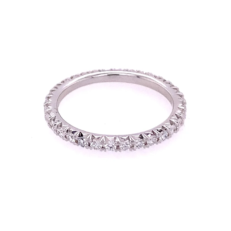 Modern diamond petal engagement rings for women -.63 CTW Diamond Eternity Band in White Gold