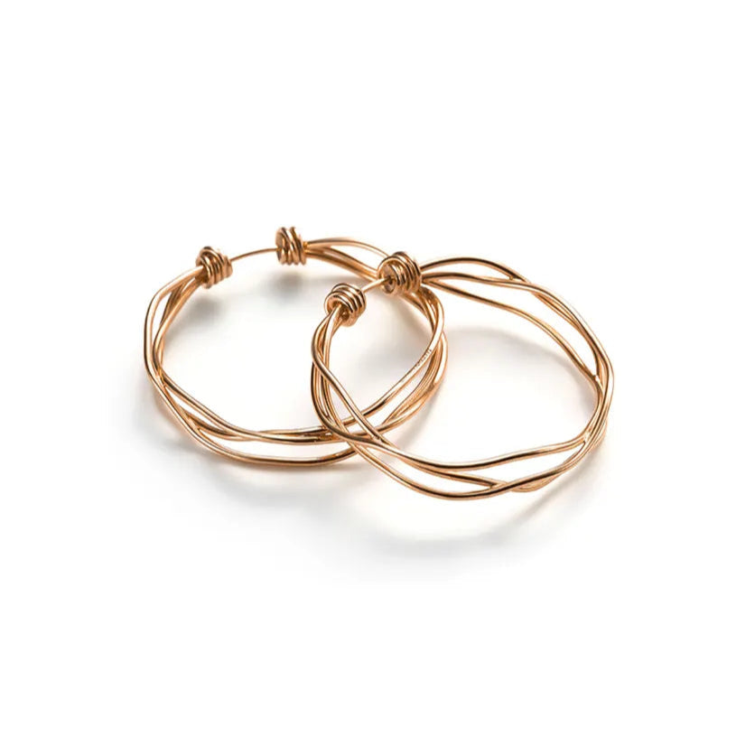 Trendy gold vine drop earrings for women -Mattioli ‘Tibet’ Hoop Earrings