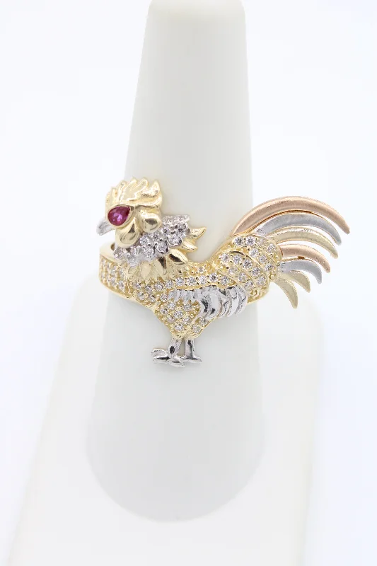 Ladies delicate floral stackable ring -*NEW* 14k Men's Rooster Ring  JTJ™