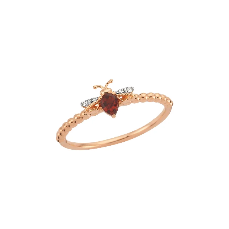 Classic gold open ring for women -BEE GOLD DIAMOND RING