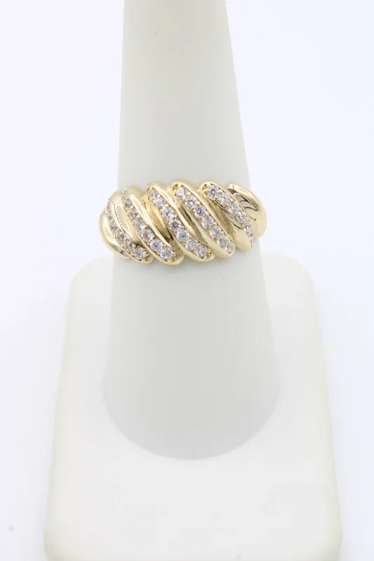 Ladies lightweight silver ring -*NEW* 14K Woman’s  Twist Band CZ Ring JTJ™