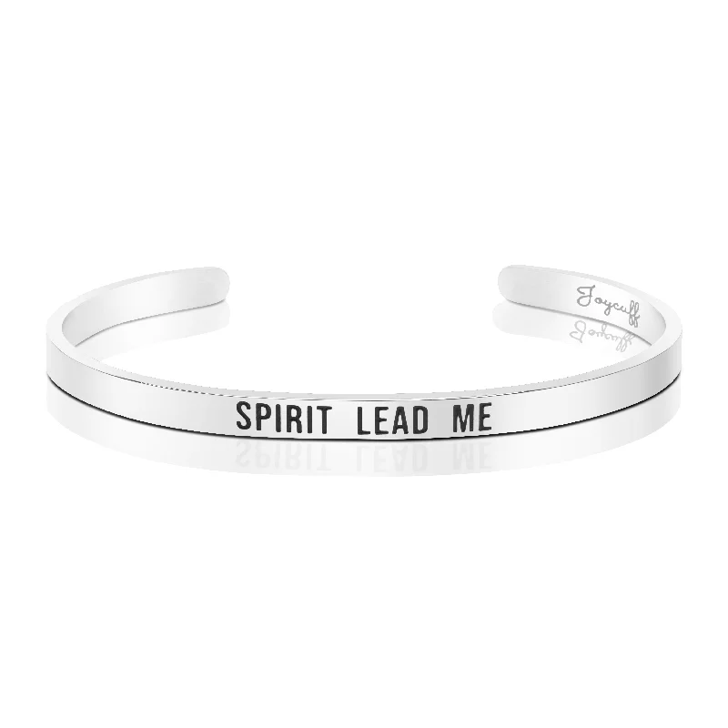 Classic silver spiral bracelets -Spirit lead me Mantra Bracelet