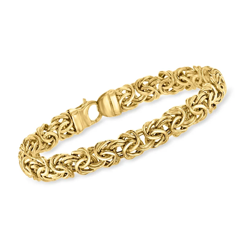 Simple rose gold wrap bracelets -Ross-Simons 14kt Yellow Gold Byzantine Bracelet