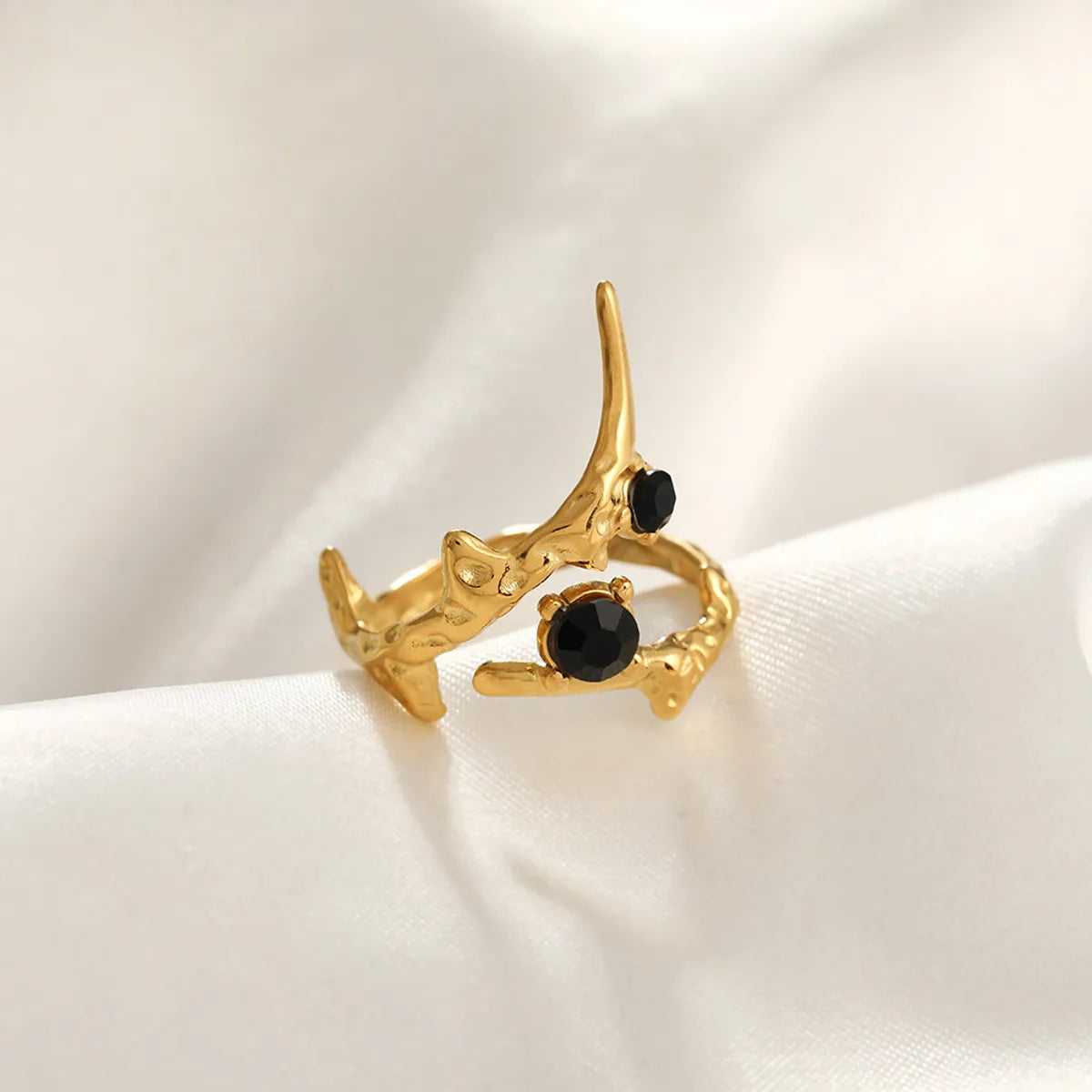 Golden Black Diamond Ring