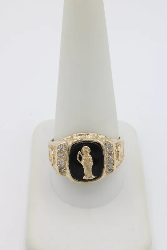 Trendy gemstone stackable ring for ladies -*NEW* 14K Santa Muerte CZ Ring JTJ™