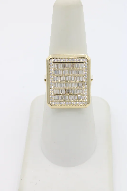 Ladies bold geometric cocktail ring -*NEW* 14K Rectangle CZ Ring JTJ™