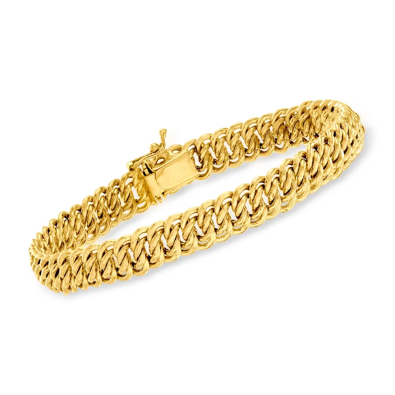 Bold statement jade bracelets for women -Ross-Simons Italian 14kt Yellow Gold Americana-Link Bracelet