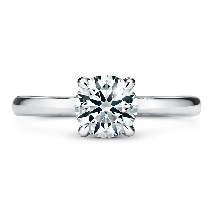 Elegant silver floral ring for women -Vela Solitaire Ring with Diamond Gallery