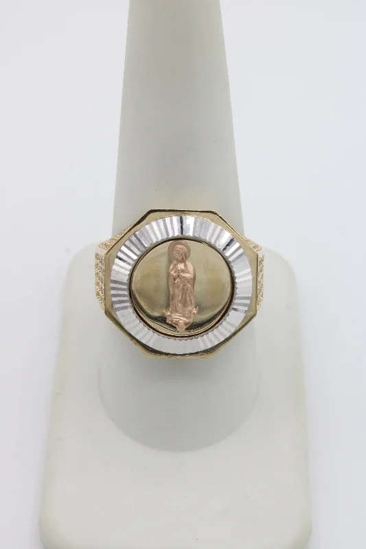 Simple rose gold wave ring for ladies -*NEW* 14K Cz Virgen Ring JTJ™