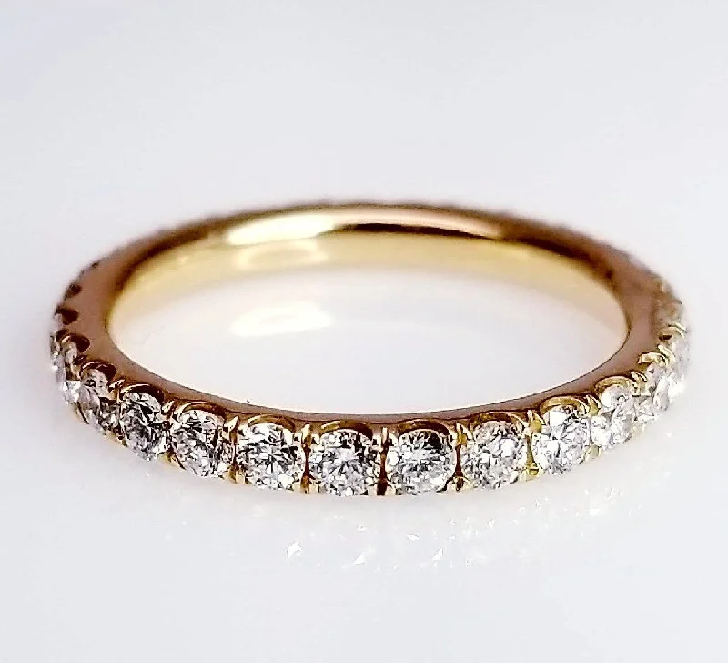 Modern diamond stackable ring for ladies -"ETNBD01993" Diamond Eternity Ring in 18K Rose Gold