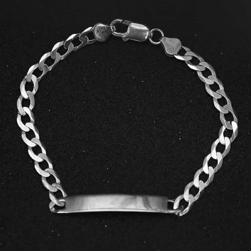 Ladies trendy geometric bangle bracelets -6.5mm Bracelet ID Gourmette en argent SP025