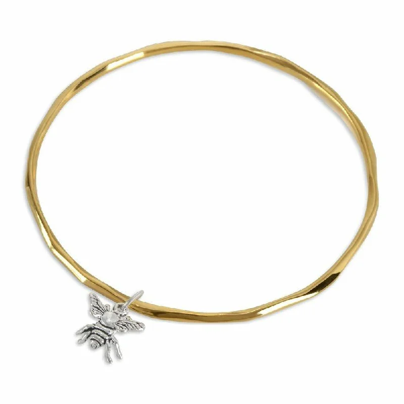 Ladies unique moon link bracelets -Bee Bangle | Gold - Silver