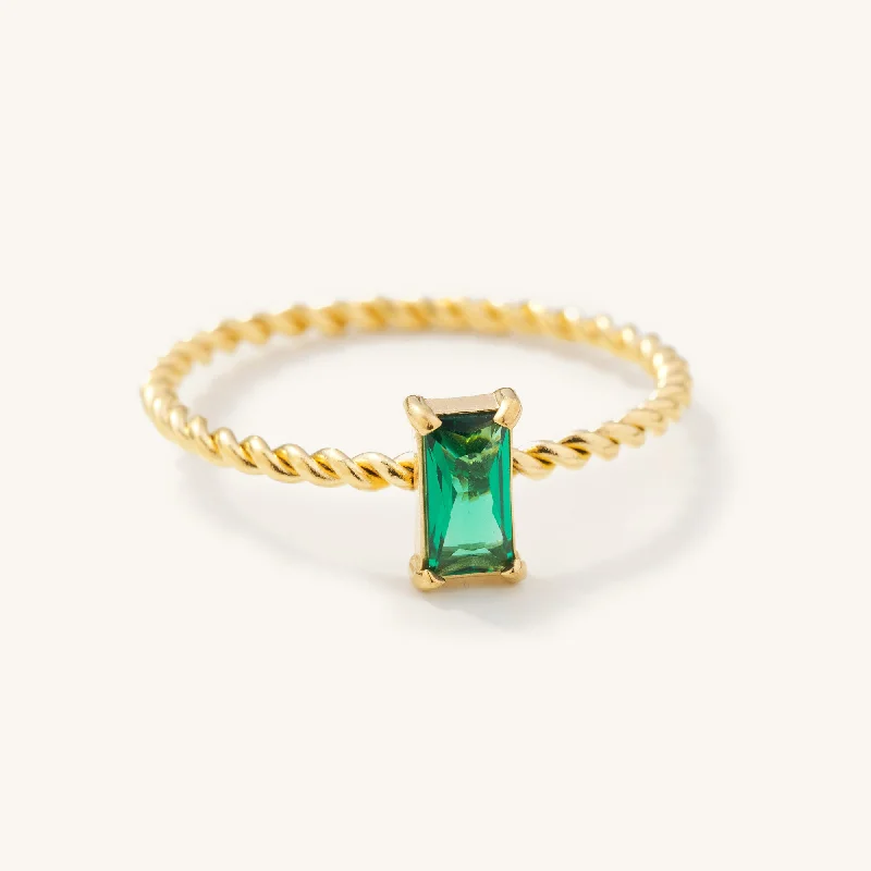 Ladies unique floral gem ring -Chelsey Emerald Ring