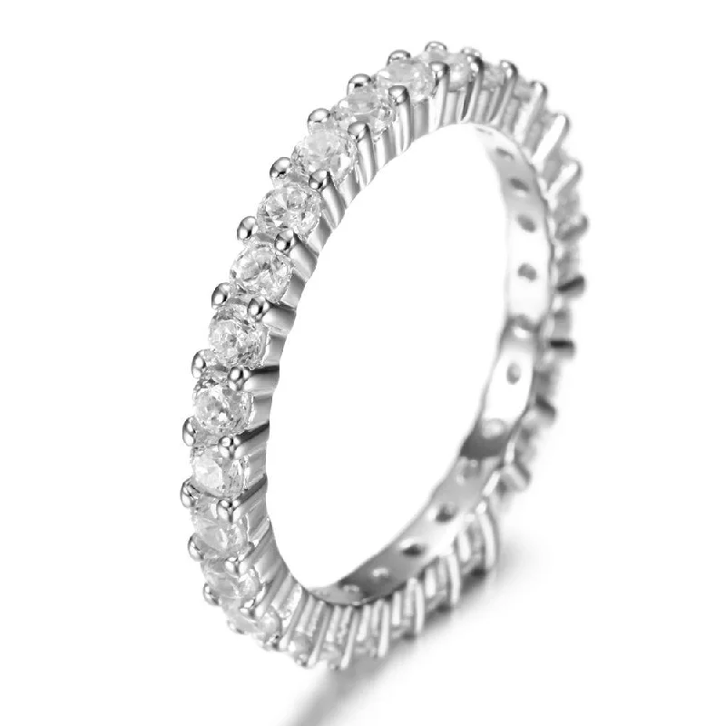 Ladies lightweight pearl ring -Pave Ring