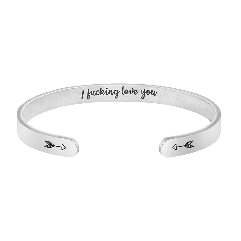 Ladies lightweight agate bracelets -I F**king Love You Hidden Message Cuff Bracelet