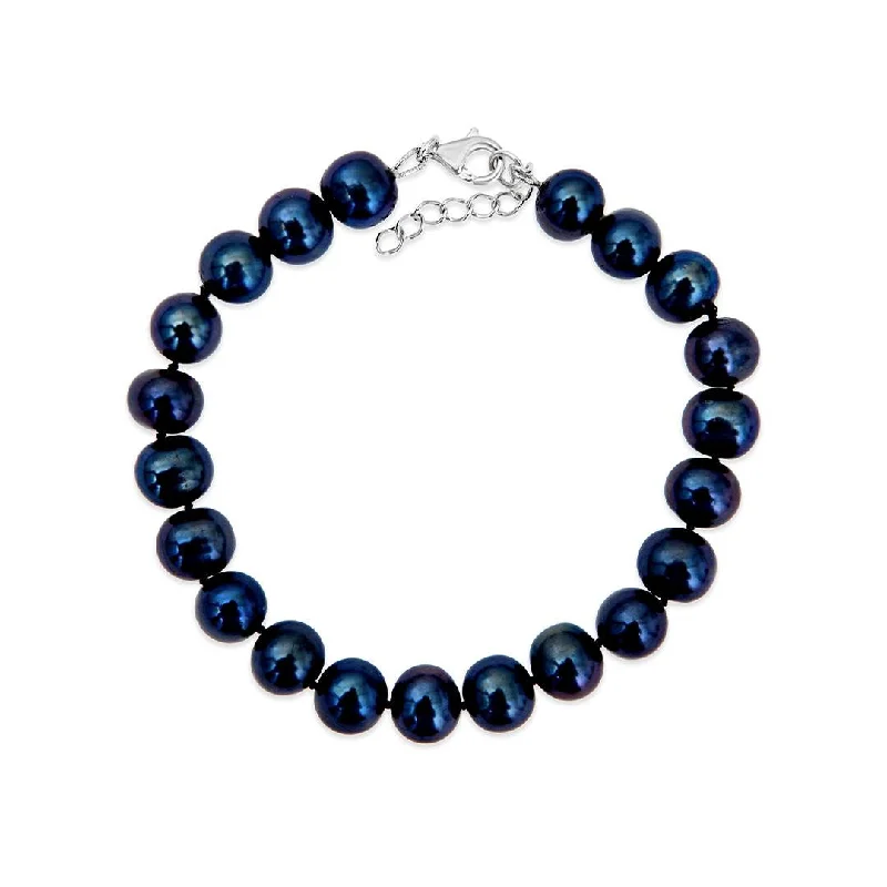 Ladies onyx beaded bracelets -Classic Pearl Bracelet | Midnight