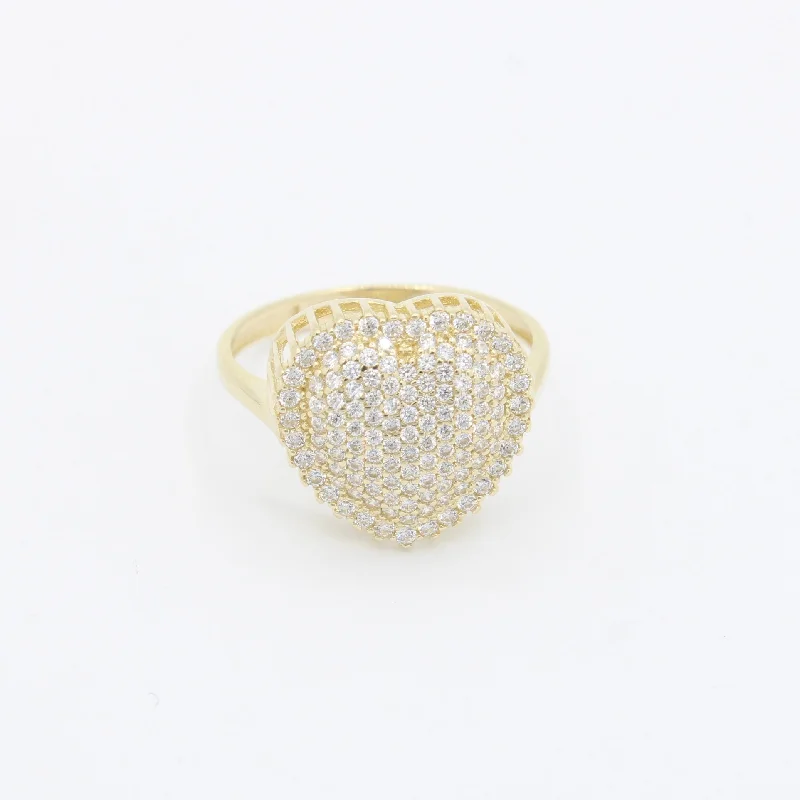 Trendy gold twist ring for women -*NEW* 14K Heart Bubble Ring JTJ™