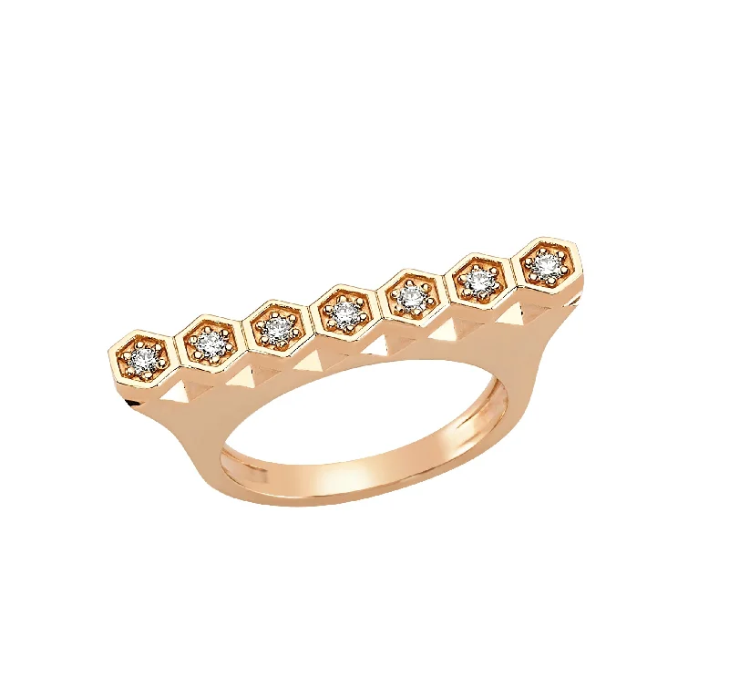 Trendy boho moon ring for ladies -HONEYBOARD ROW DIAMOND RING