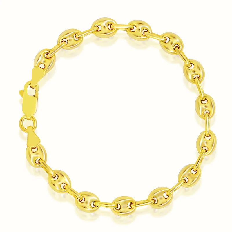 Minimalist silver wrap bracelets for women -Women's Vermeil Puff Bracelet V2