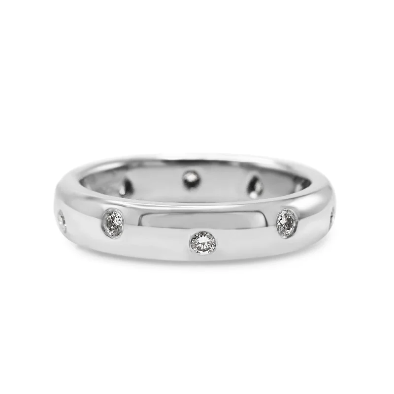 Vintage-inspired crystal ring for women -Tiffany Etoile Diamond Band Ring 4mm - Platinum