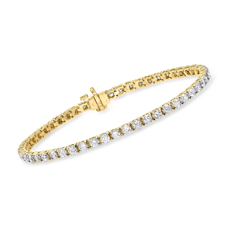 Ladies elegant topaz bangle bracelets -Ross-Simons Diamond Tennis Bracelet in 14kt Yellow Gold