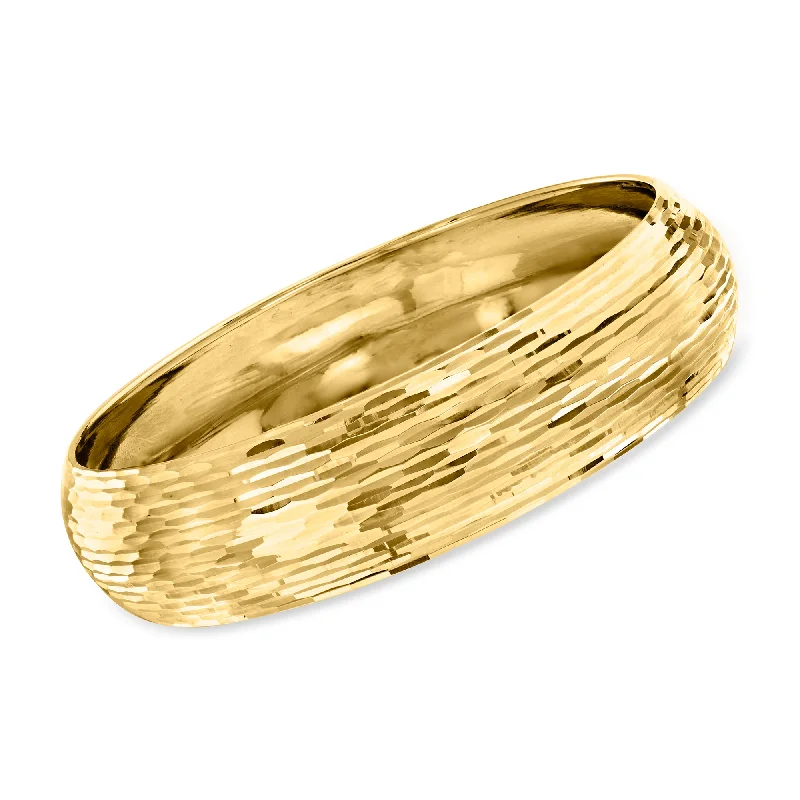 Ladies lightweight wrap bracelets -Ross-Simons Italian Bangle Bracelet in 14kt Yellow Gold