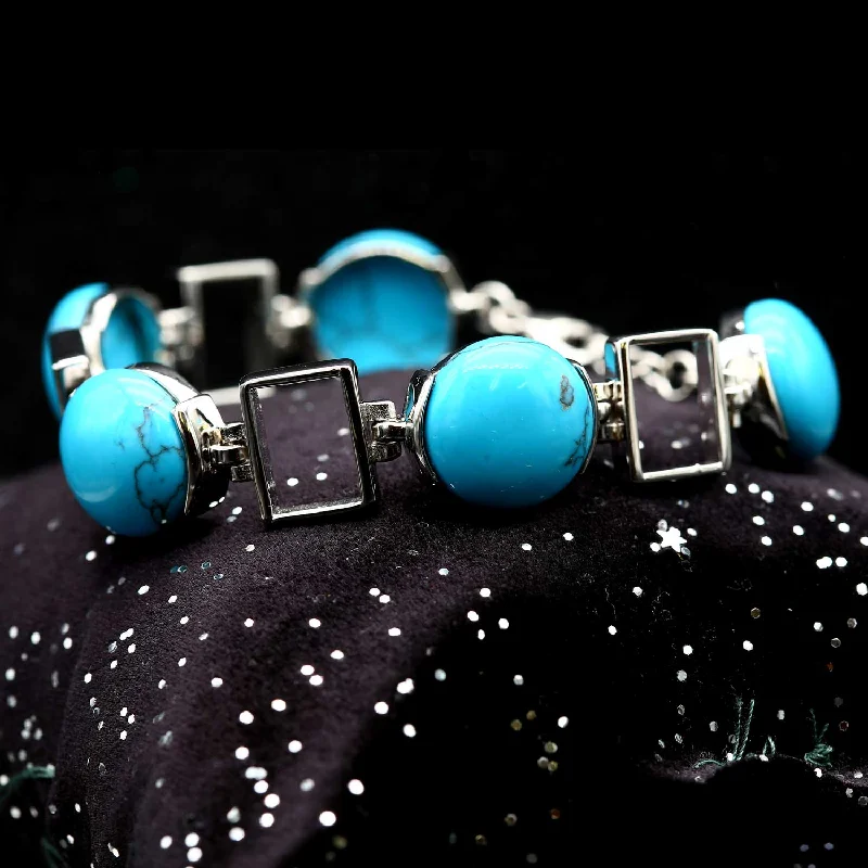 Ladies elegant ruby vine bracelets -Bracelet Turquoise en argent SPW029