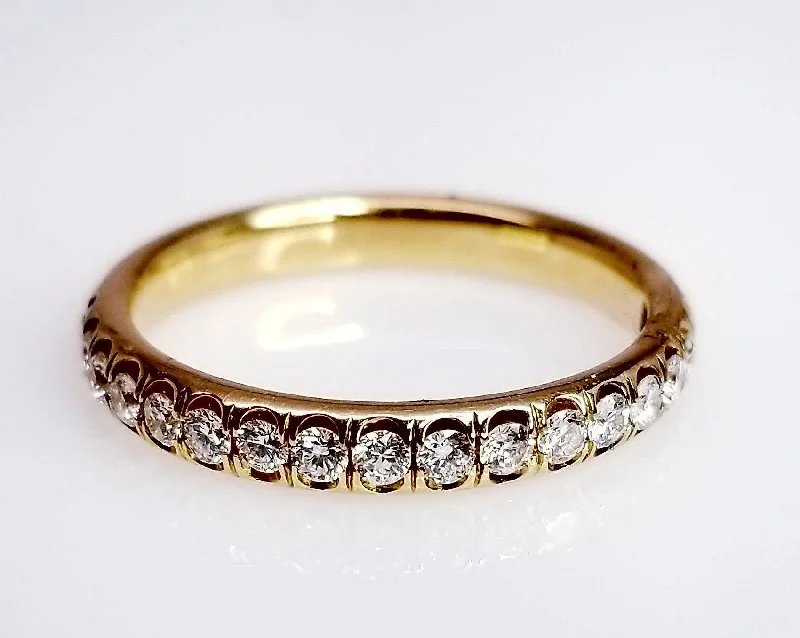 Ladies elegant emerald twist ring -"ETNBD01588" Diamond Eternity Rings in 18K Yellow Gold 0.72cts