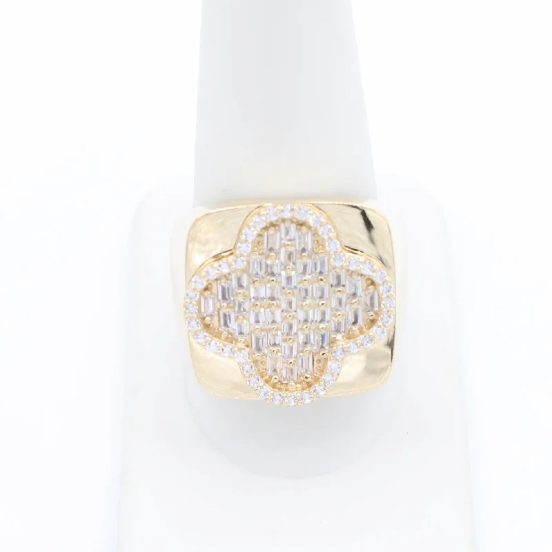 Elegant gold accent ring for women -*NEW* 14K Clover Ring JTJ™