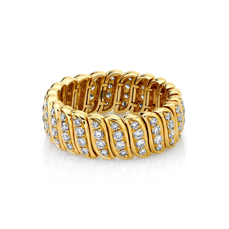 Ladies sparkling sapphire band ring -Diamond Zoe Ring