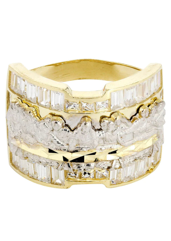 Ladies intricate vintage ring -Last Supper #.2 Ring | 10K Solid Yellow Gold