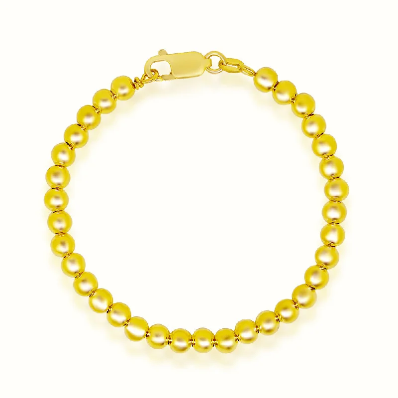 Elegant sapphire bar bracelets -Women's Vermeil Beaded Bracelet