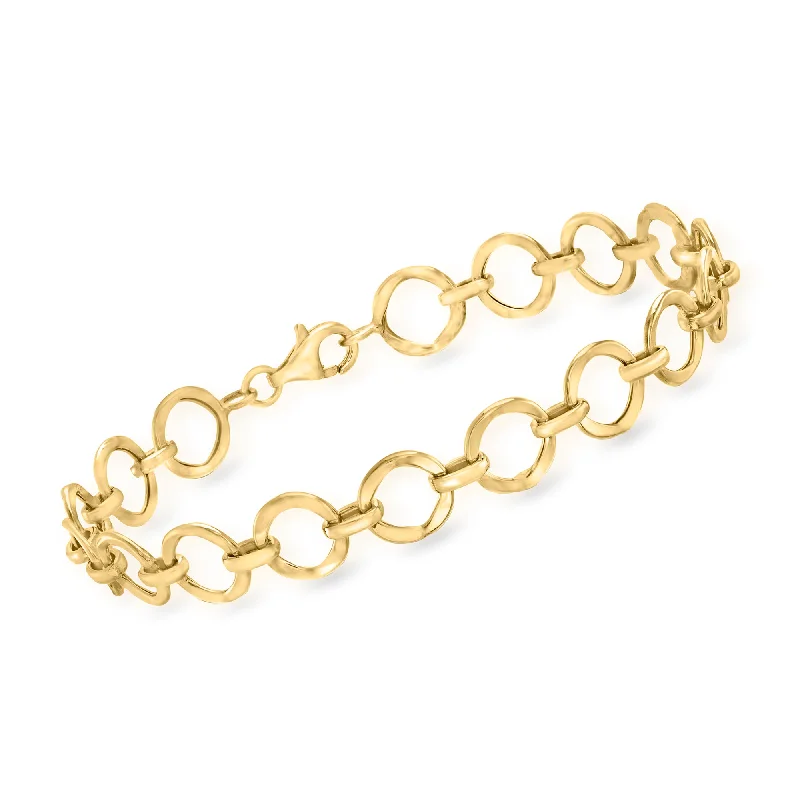 Ladies elegant lapis charm bracelets -Ross-Simons 14kt Yellow Gold Circle-Link Bracelet